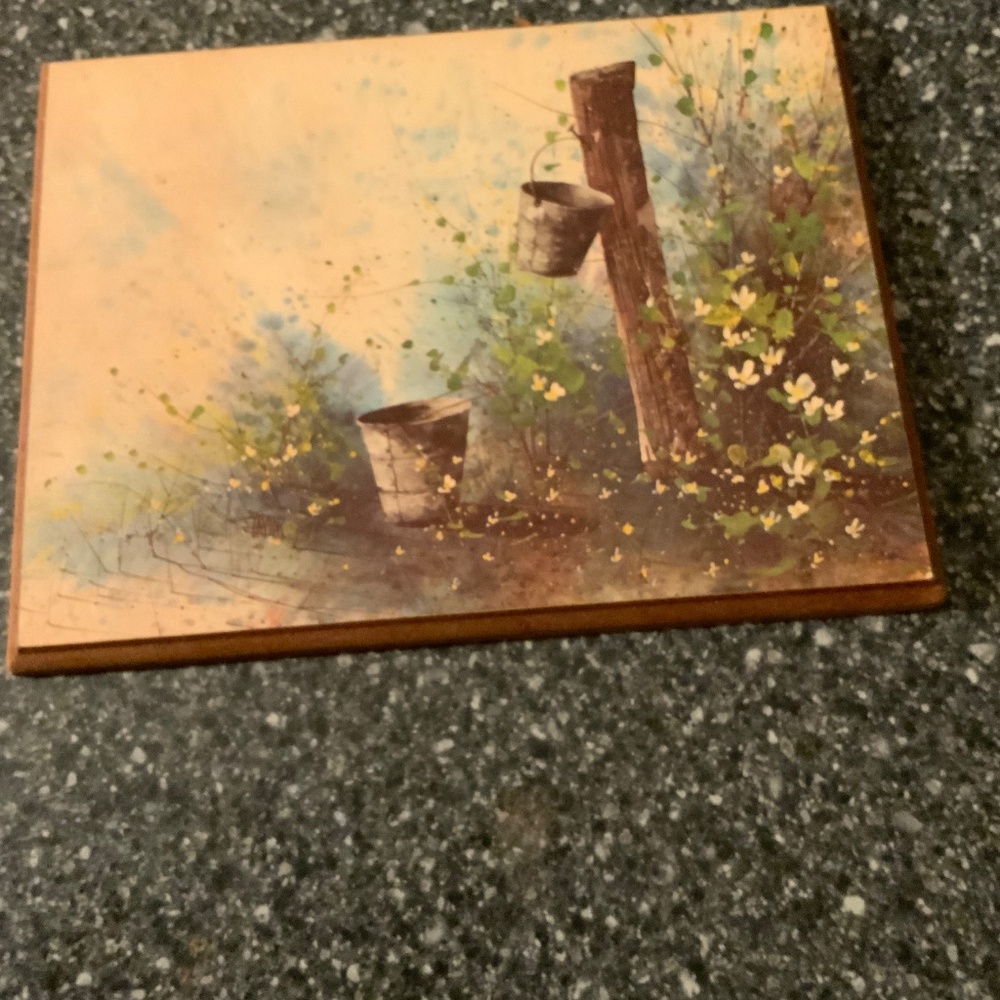 Wooden Plaques Vintage Set of 5 Country Look - Picture 5 of 8
